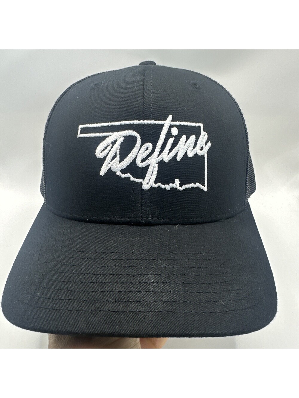 Oklahoma "Define" Embroidered Black & White Richardson 112 Cap Trucker Hat